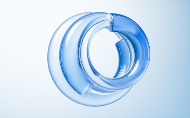 3D-Rendering mit durchsichtigem Ringglashintergrund