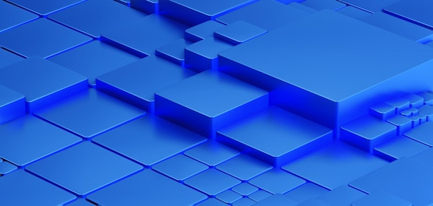 3D-Rendering mit geometrischem Hintergrund des Würfels