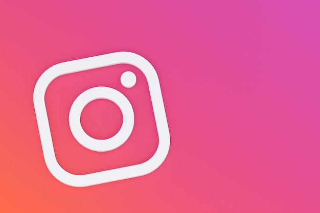 3D-Rendering mit minimalem Instagram-Logo