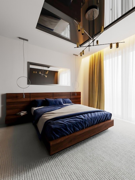 3D-Rendering Moderne Schlafzimmer Innenarchitektur