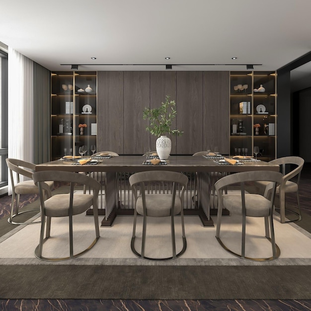 3D-Rendering Moderne Wohnzimmer Innenarchitektur