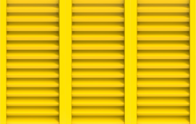 3D-Rendering. Moderner gelber Plattenfenstertür-Wandhintergrund.