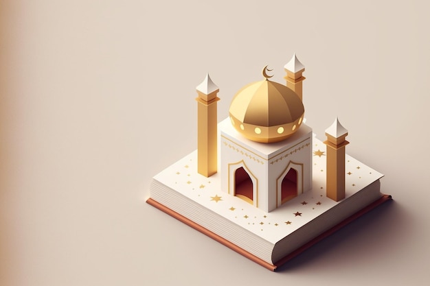 3D-Rendering Moschee Laterne Hintergrund