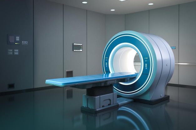 3D-Rendering-MRI-Scan-Maschine oder Magnetresonanztestgerät