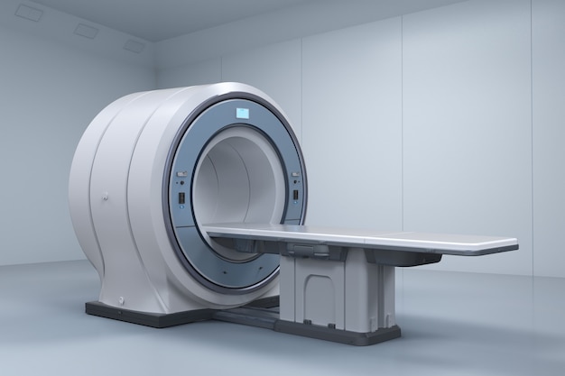 3D-Rendering-MRI-Scan-Maschine oder Magnetresonanztestgerät