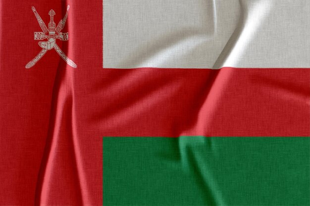 Foto 3d-rendering omanische stoffflagge