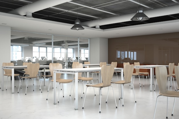 3D-Rendering Open Space Office Interieur