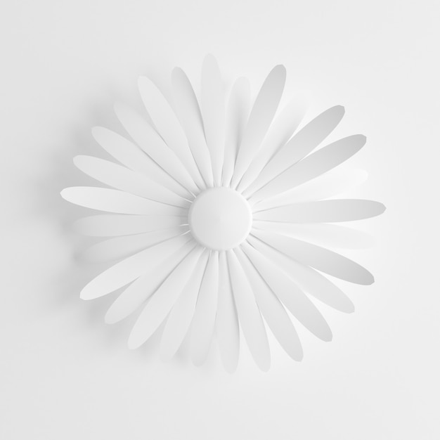 3D-Rendering-Papierblume auf einem weißen Hintergrund