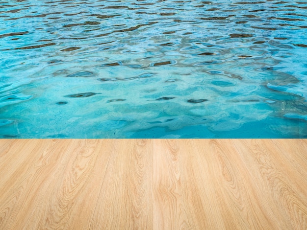 3D-Rendering Poolseite mit Holzboden