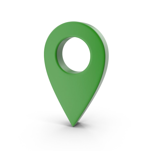 3D-Rendering realistisch Grün Standortkarte Pin GPS-Zeiger Markierungen GPS-Standort-Symbol-Karten
