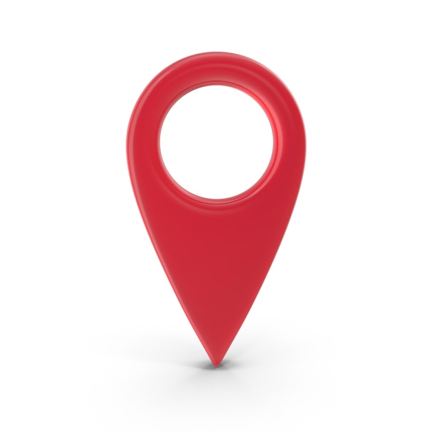3D-Rendering realistisch Standortkarte Pin GPS-Zeiger rote Markierungen GPS-Standort Symbol Karten Navigation