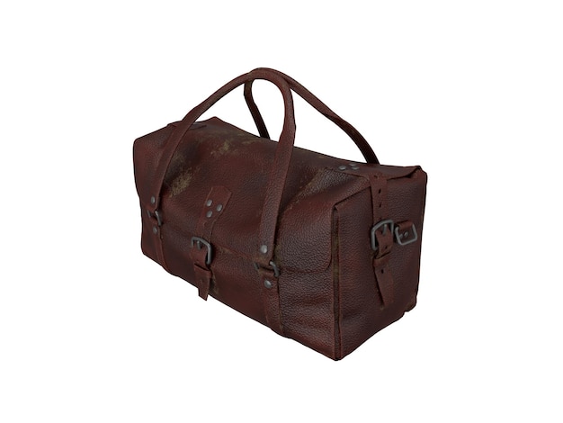 3D-Rendering realistische dunkelbraune Ledertasche