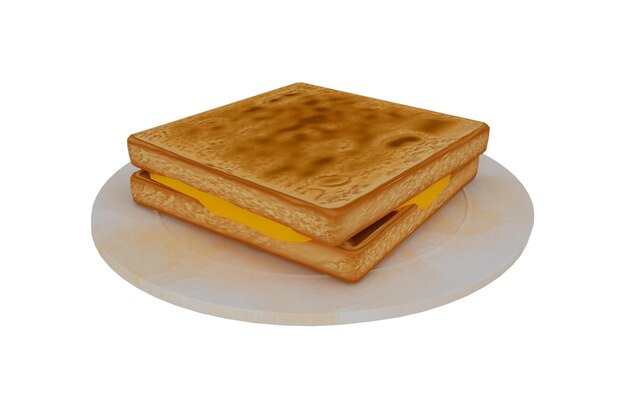 3D-Rendering realistischer Käsetoast