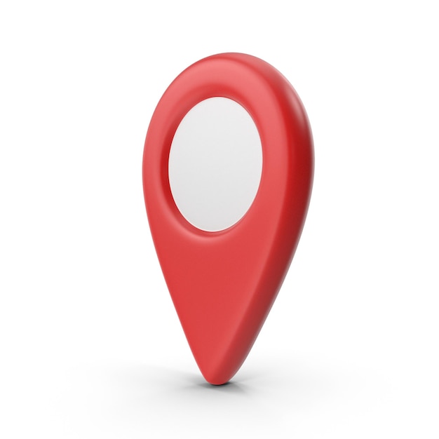 3D-Rendering Realistischer Standort Roter Kartenstift GPS-Zeigermarkierungen GPS-Standortsymbolkarten navigieren