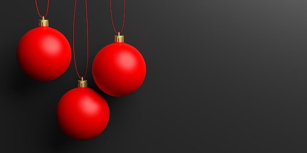 3D-Rendering Rote Weihnachtskugeln