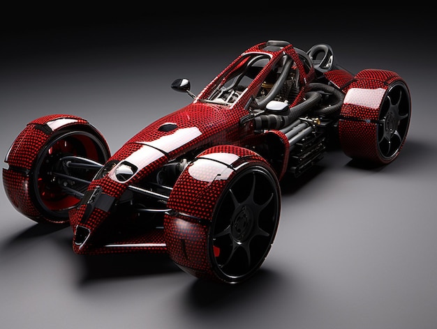 3D-Rendering rotes Auto