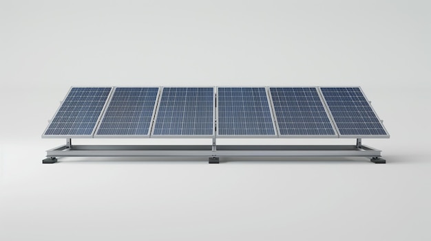 Foto 3d-rendering solarpanel isoliert auf weißem hintergrund