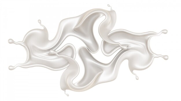 3D rendering splash de leche