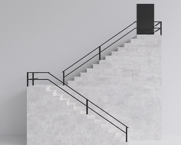 3d rendering stairs step estilo minimalista de construção