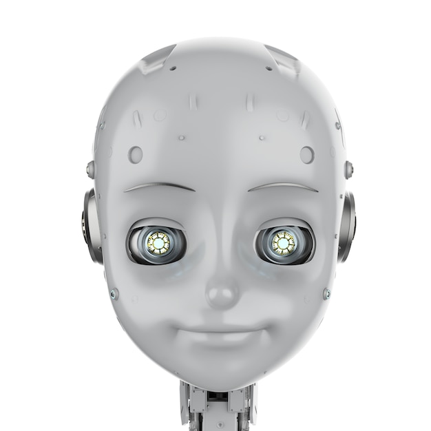 3D-Rendering süßer Roboter oder künstlicher Intelligenzroboter mit Zeichentrickfigur