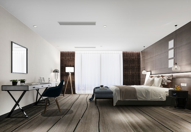 3D rendering suite de lujo moderno en el hotel