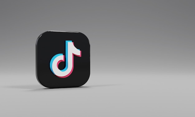 3D-Rendering-Symbol Logo Tiktok realistisch