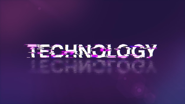 3D-Rendering-Technologie-Text mit Bildschirm-Effekten technologischer Störungen