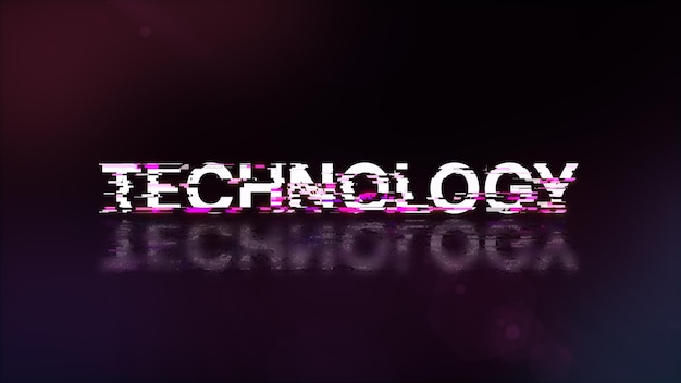 3D-Rendering-Technologie-Text mit Bildschirm-Effekten technologischer Störungen