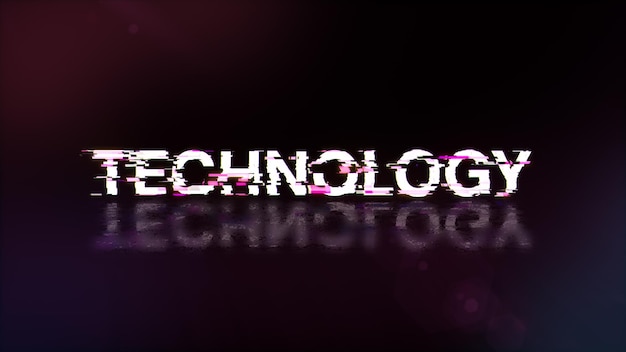 3D-Rendering-Technologie-Text mit Bildschirm-Effekten technologischer Störungen