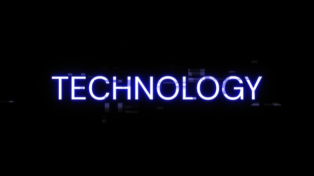 3D-Rendering-Technologie-Text mit Bildschirm-Effekten technologischer Störungen