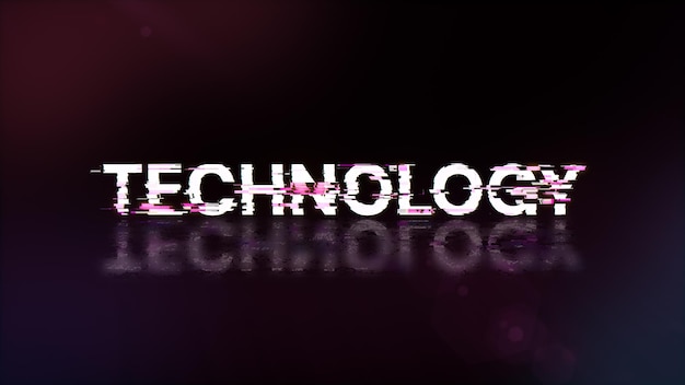3D-Rendering-Technologie-Text mit Bildschirm-Effekten technologischer Störungen