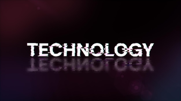 3D-Rendering-Technologie-Text mit Bildschirm-Effekten technologischer Störungen