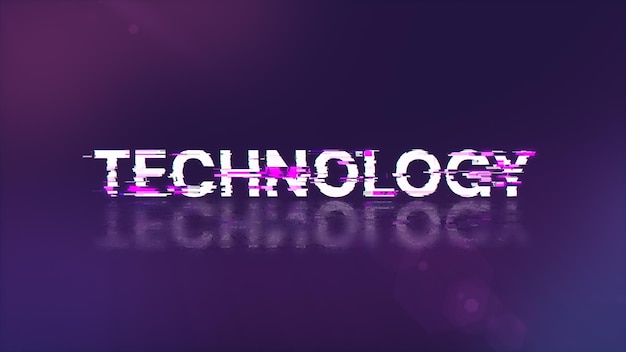 3D-Rendering-Technologie-Text mit Bildschirm-Effekten technologischer Störungen