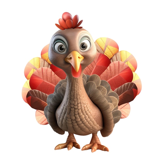 3D-Rendering Truthahn Thanksgiving-Symbol