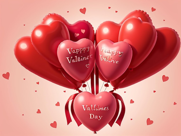 3D-Rendering Valentinstag-Hintergrund mit roten Herzen