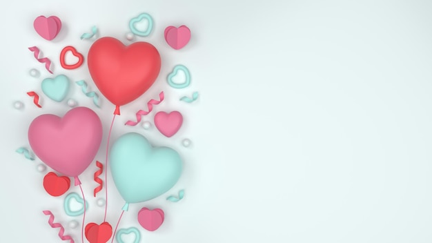 3D-Rendering Valentinstag Hintergrund