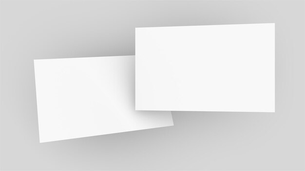 3D-Rendering-Visitenkartenmodell Computer generiert zwei rechteckige Platten in einem weißen Hintergrund