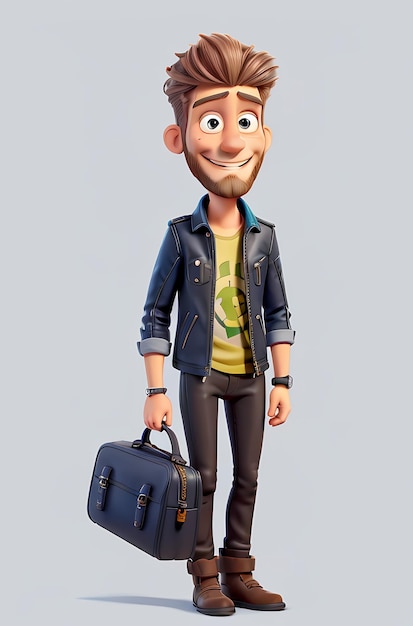 3D-Rendering von animierten 3D-Cartoon-Charaktern in Adventure And Travel, die spezielle Outfits tragen