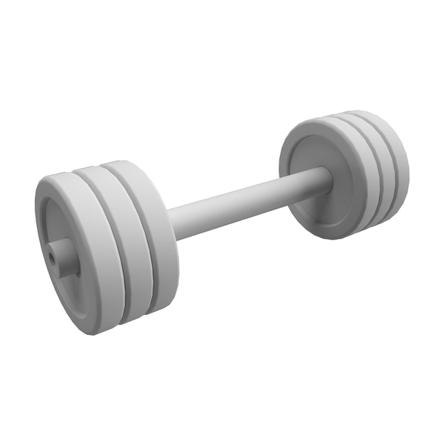 3D-Rendering von Barbell auf weißem Hintergrund