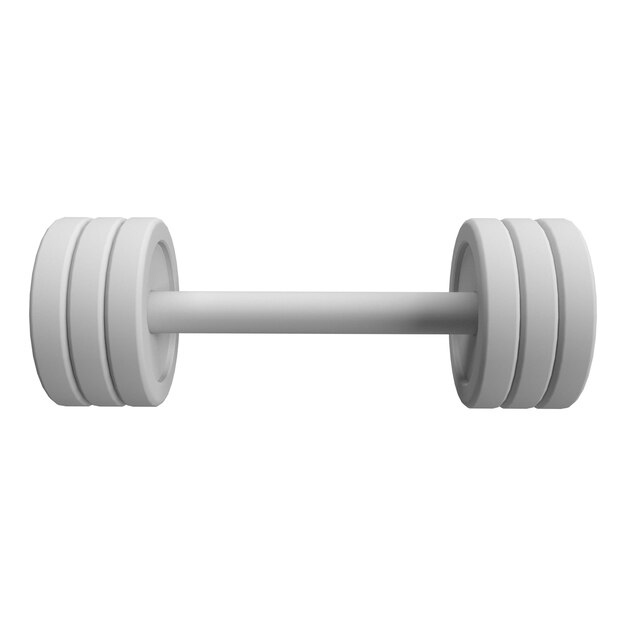 Foto 3d-rendering von barbell auf weißem hintergrund