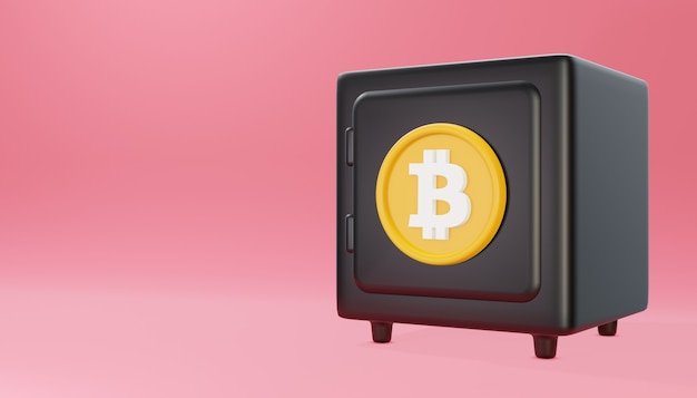 3D-Rendering von Bitcoin-Sicherheit