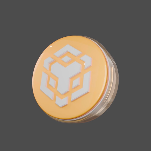 3D-Rendering von BNB-Münzen mit grauem Hintergrund
