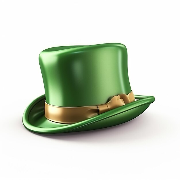 3D-Rendering von Cartoon-Hut des St. Patrick's Day isolierte generative KI