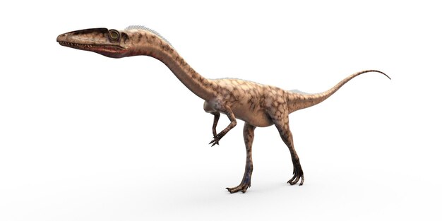 3D-Rendering von Dinosaurier auf weißem Hintergrund