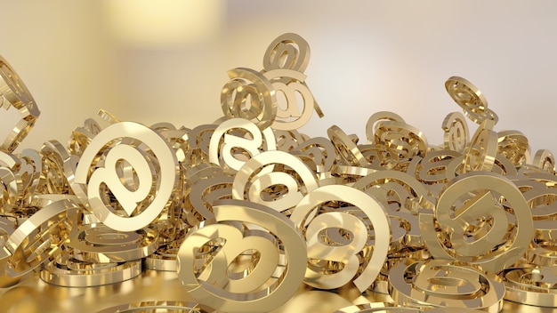 3D-Rendering von E-Mail mit fallenden Zeichen. Variante im Farbstil