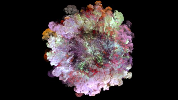 3D-Rendering von Explosionsraucheffekt-Stoßwelle und divergierenden Wellen