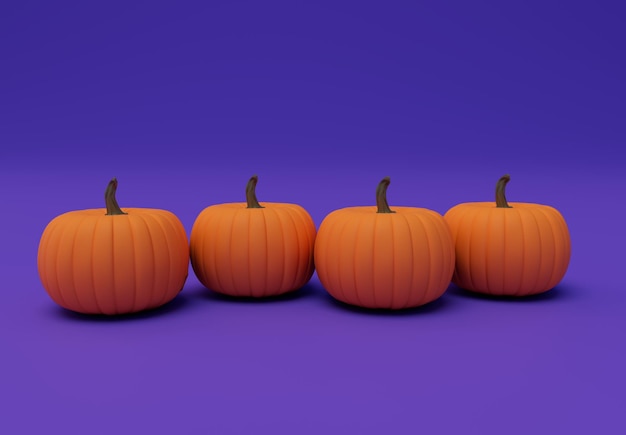 3D-Rendering von Halloween-Kürbis minimal Halloween-Hintergrund-Design-Element