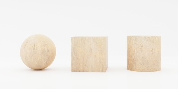 3D-Rendering von Holzspielzeugblöcken.