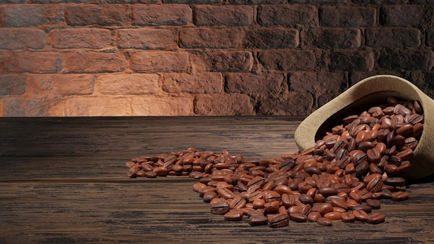 3D-Rendering von Kaffeebohnen