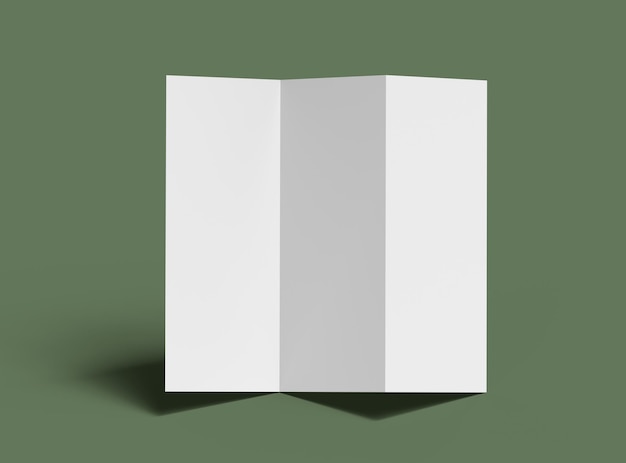 Foto 3d-rendering von leeren z-fold-buchstaben, um ihr design zu präsentieren